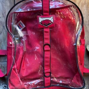 Red Arkansas Razorbacks Clear Backpack